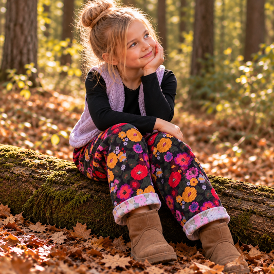 Naomi 🌸 Meisjesbroek met vrolijke bloemenprint – kleurrijk & comfortabel