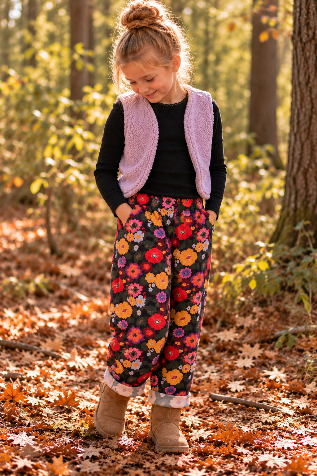 Naomi 🌸 Meisjesbroek met vrolijke bloemenprint – kleurrijk & comfortabel