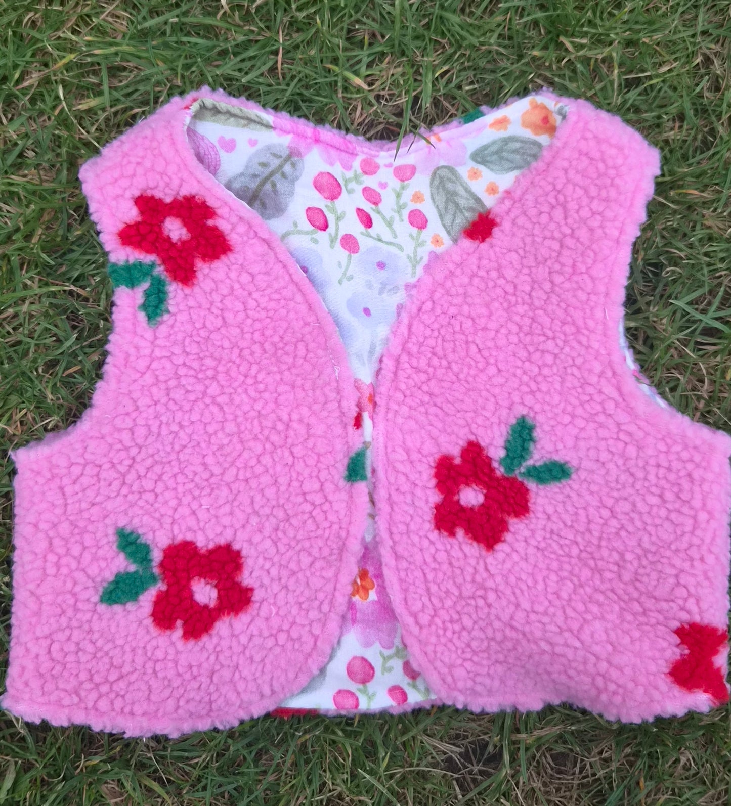 ♤ Roze bloemen bodywarmer