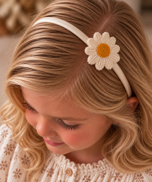 ♧ Haarband met grote margriet