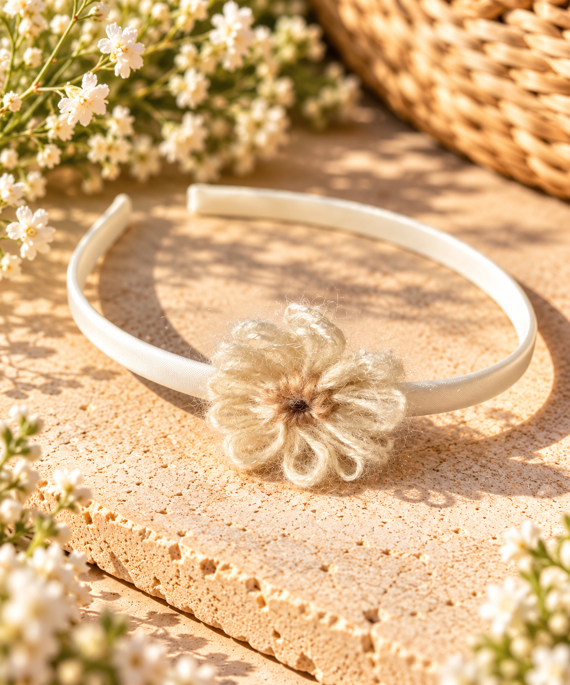 Gehaakte bloemen haarband